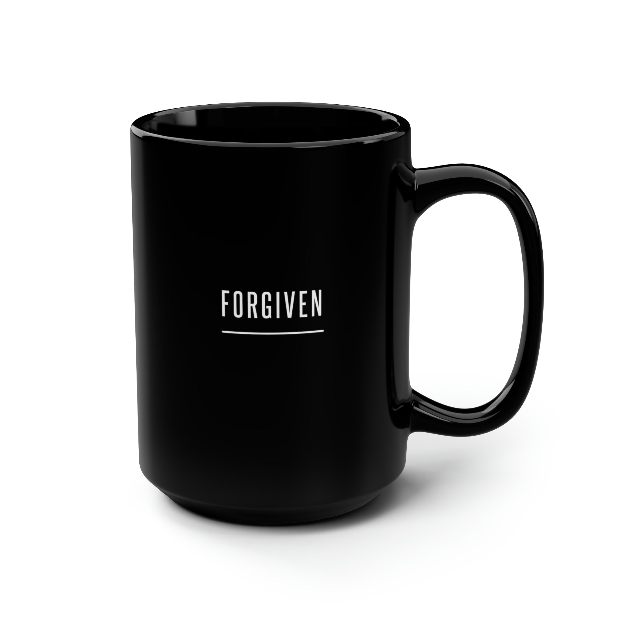 Warm Your Heart with "Forgiven" 11oz Black Mug - Image 2