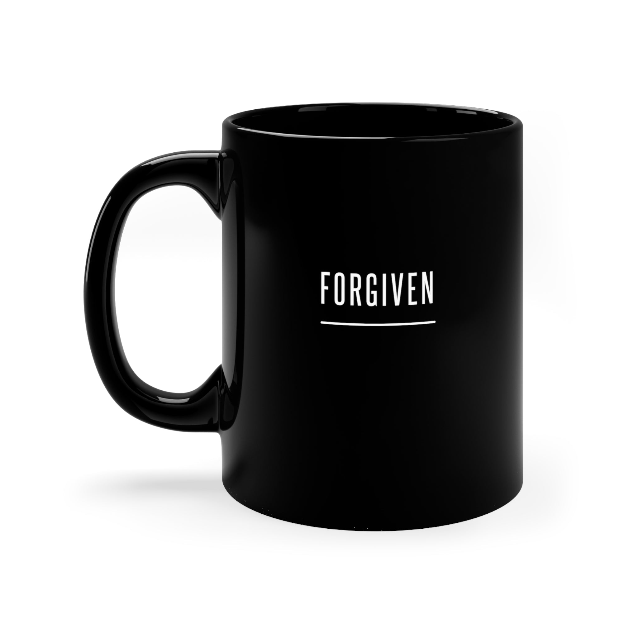 Warm Your Heart with 'Forgiven' 15oz Black Mug
