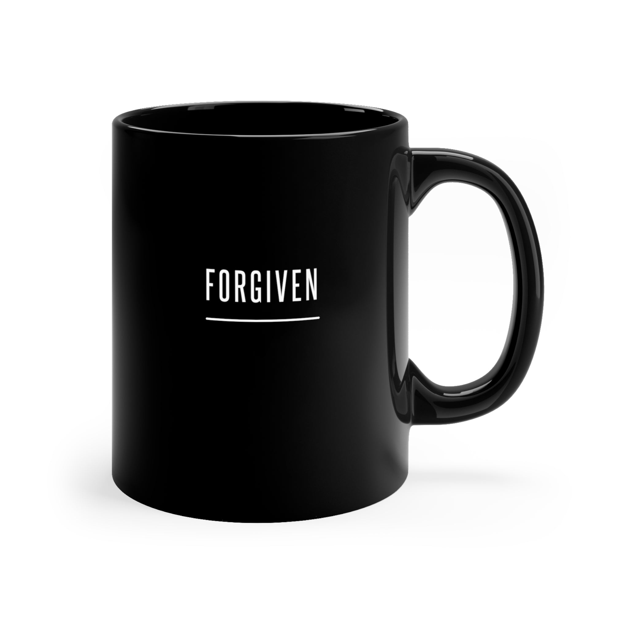 Warm Your Heart with 'Forgiven' 15oz Black Mug - Image 2