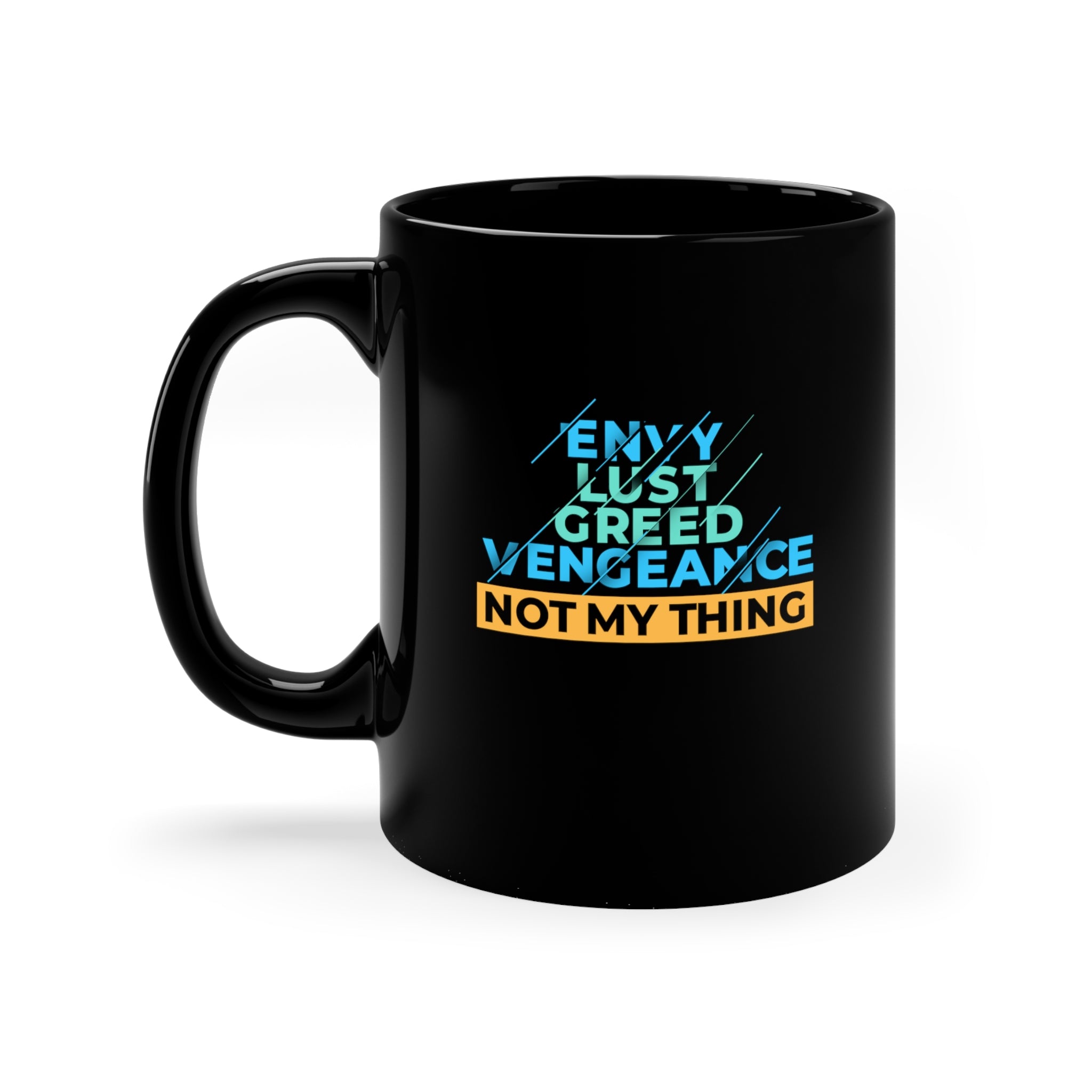 Virtuous Brews: The "Not My Thing" Mug for Virtuous Vibes 11oz Black Mug