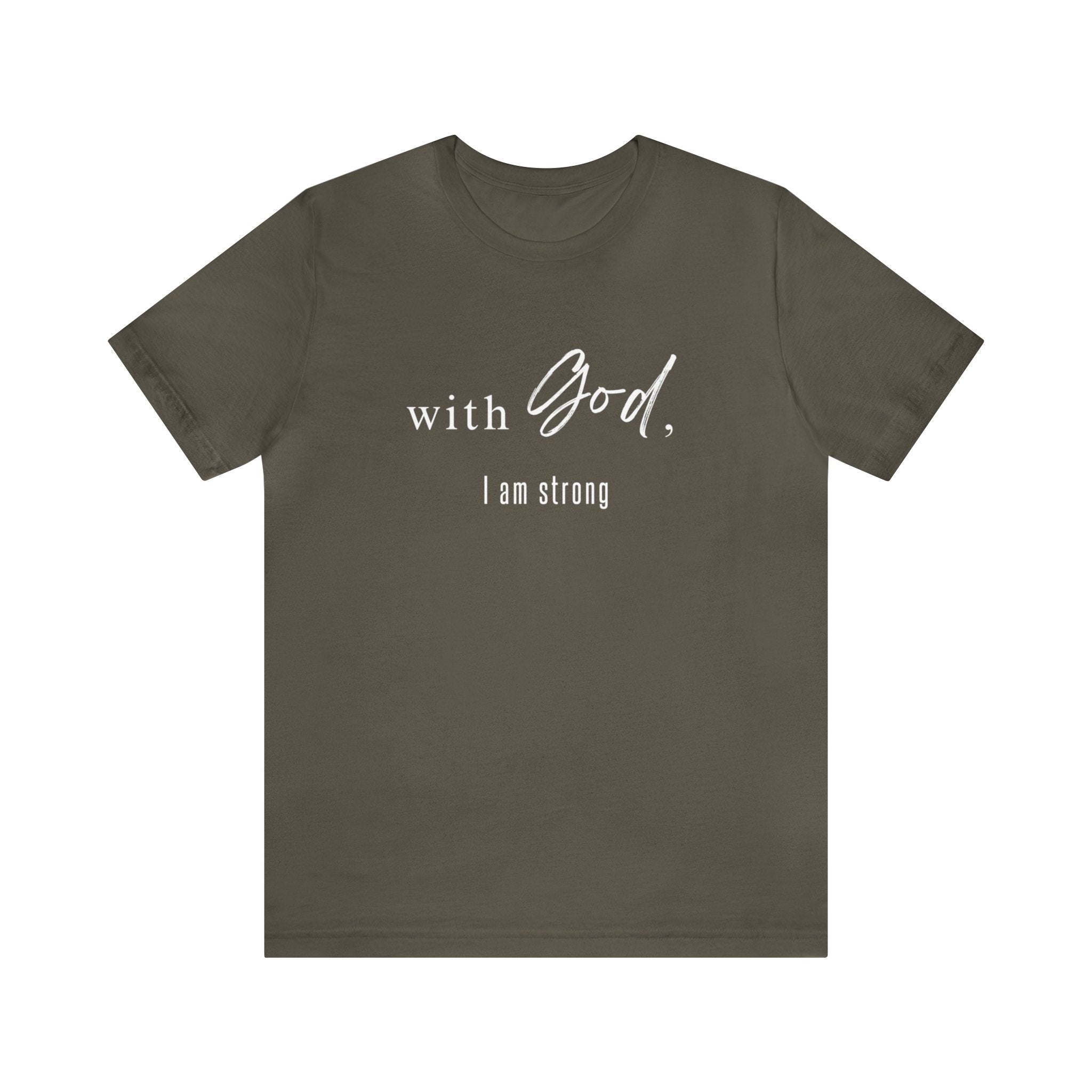 Rooted in Strength: "With God, I am Strong" T-Shirt - Image 2
