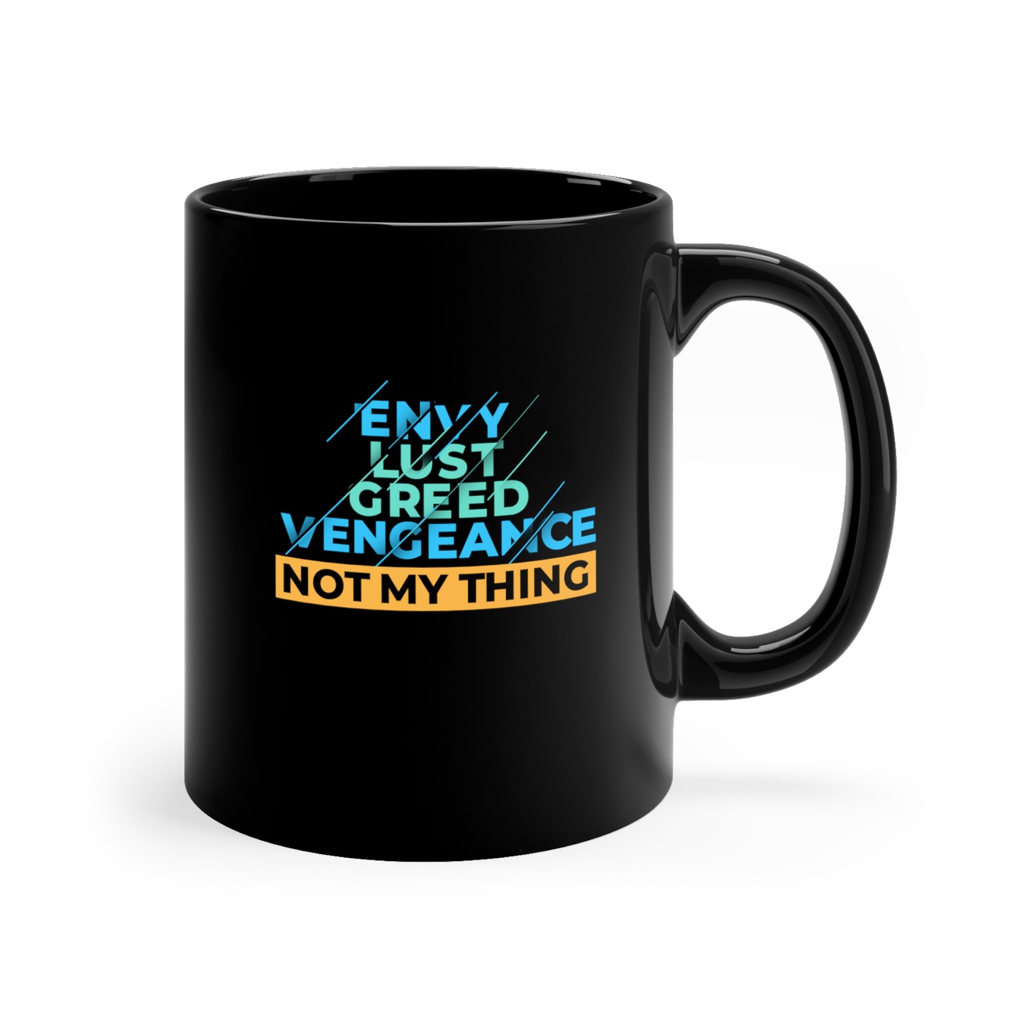 Virtuous Brews: The "Not My Thing" Mug for Virtuous Vibes 11oz Black Mug - Image 2